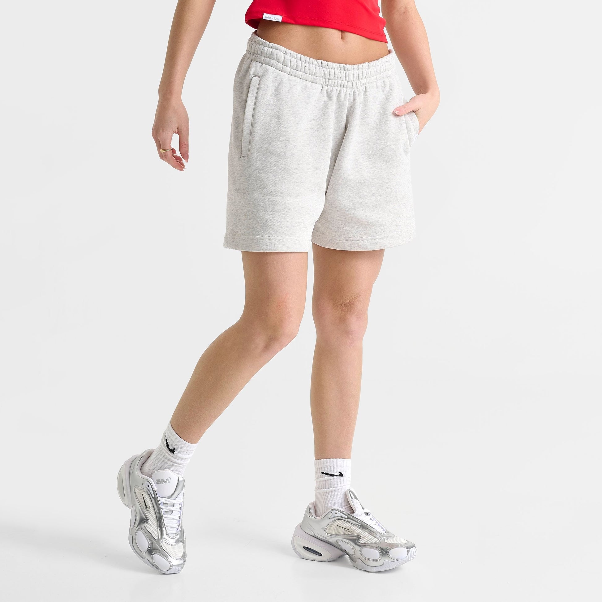 Women's DAILYSZN Fleece Shorts - Light Grey Marl