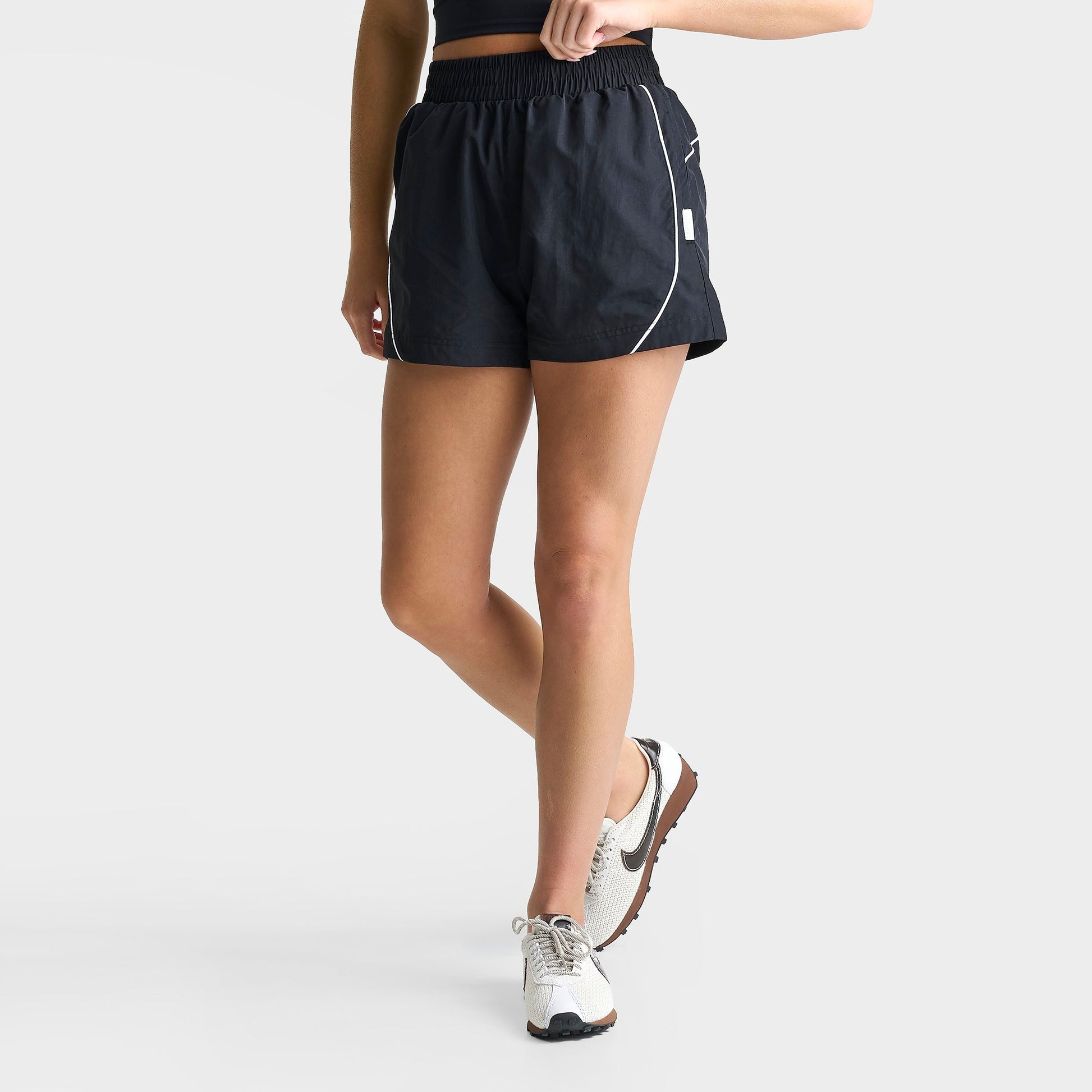 Women's DAILYSZN Weather-Resistant Piped Woven Shorts - Black/White