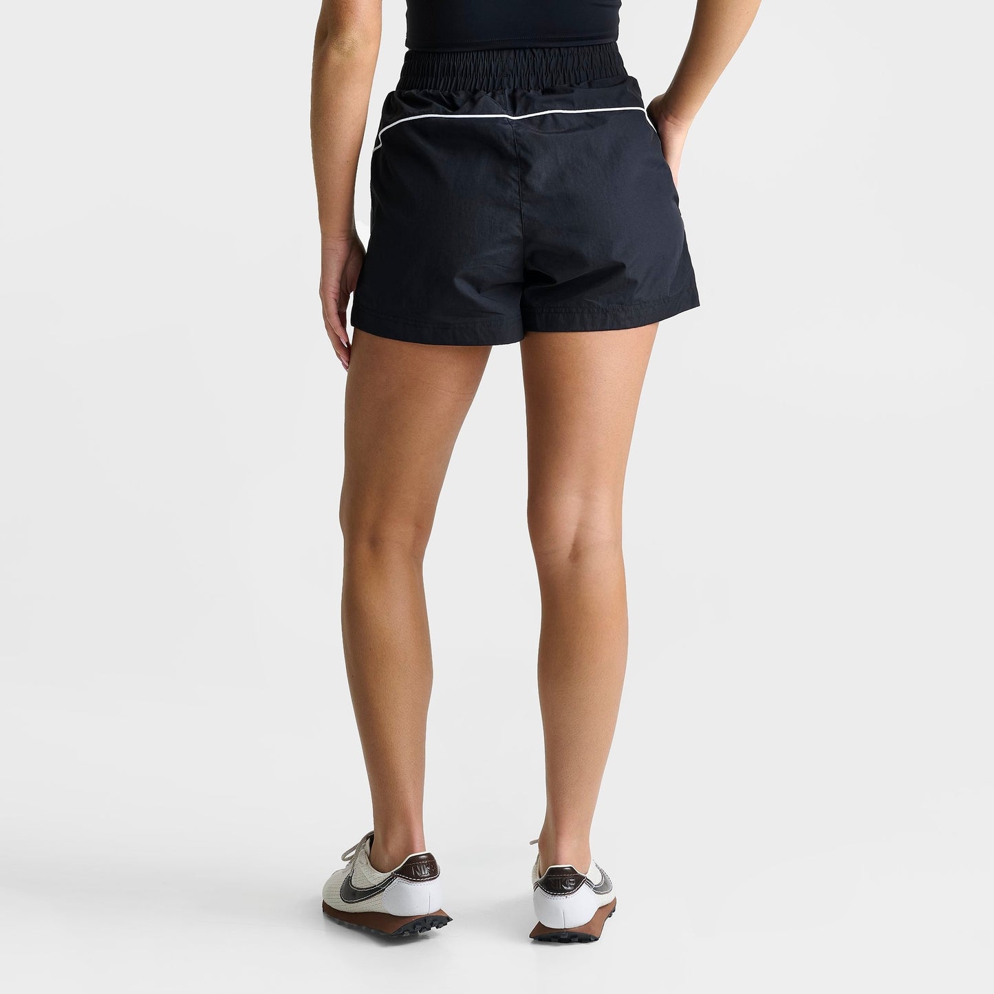 Women's DAILYSZN Weather-Resistant Piped Woven Shorts - Black/White