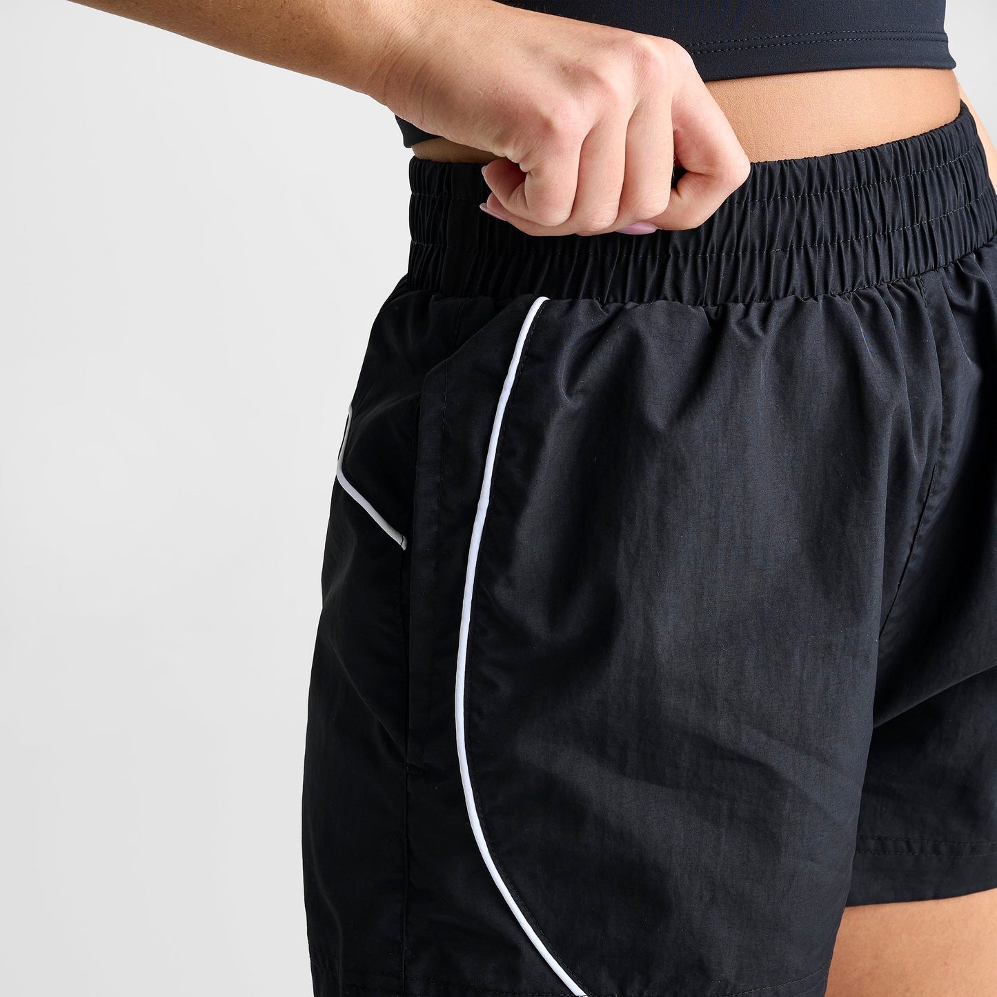 Women's DAILYSZN Weather-Resistant Piped Woven Shorts - Black/White