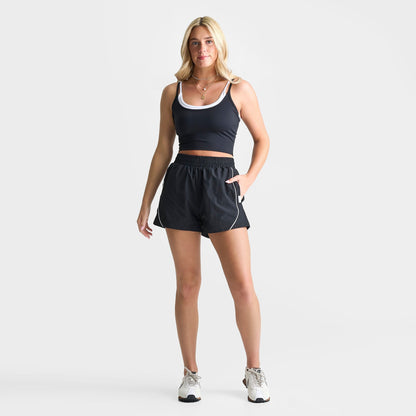 Women's DAILYSZN All Day Double Tank - Black/White