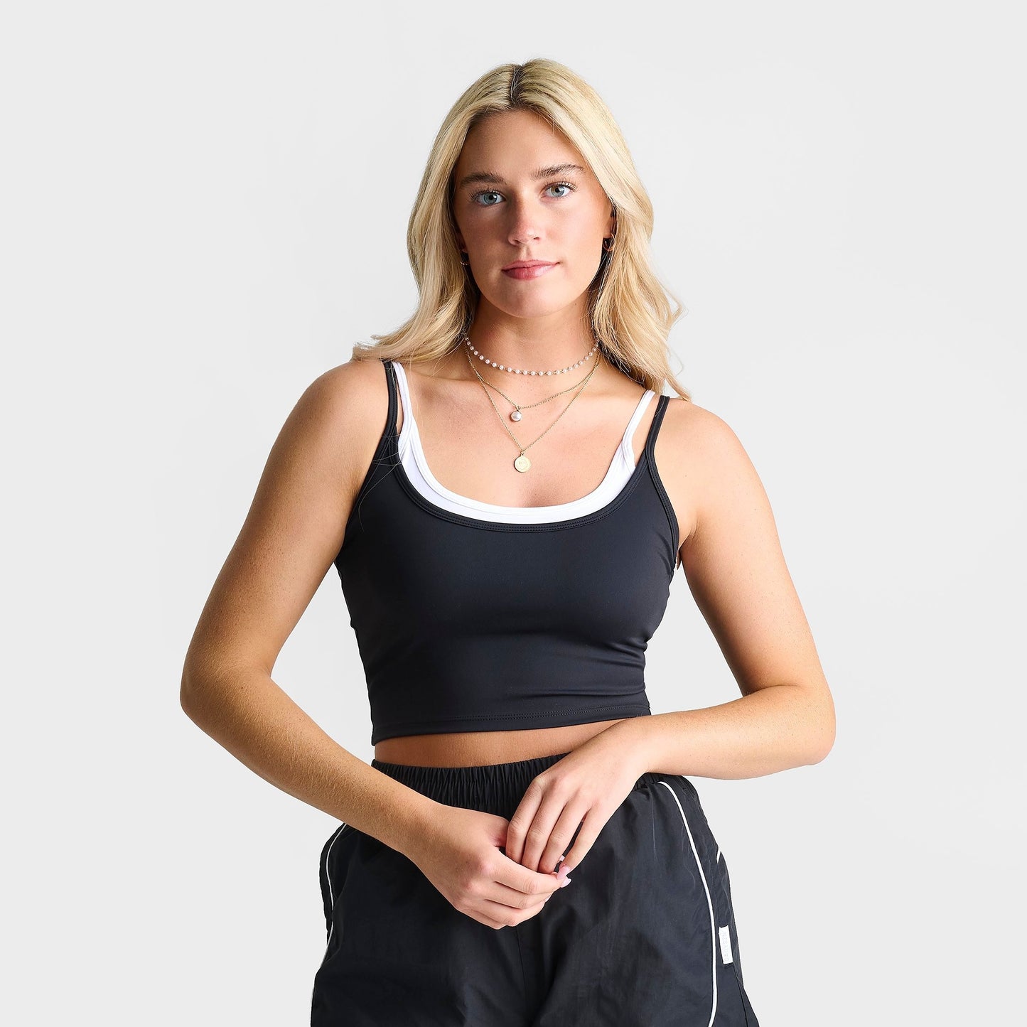 Women's DAILYSZN All Day Double Tank - Black/White