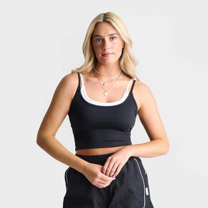 Women's DAILYSZN All Day Double Tank - Black/White