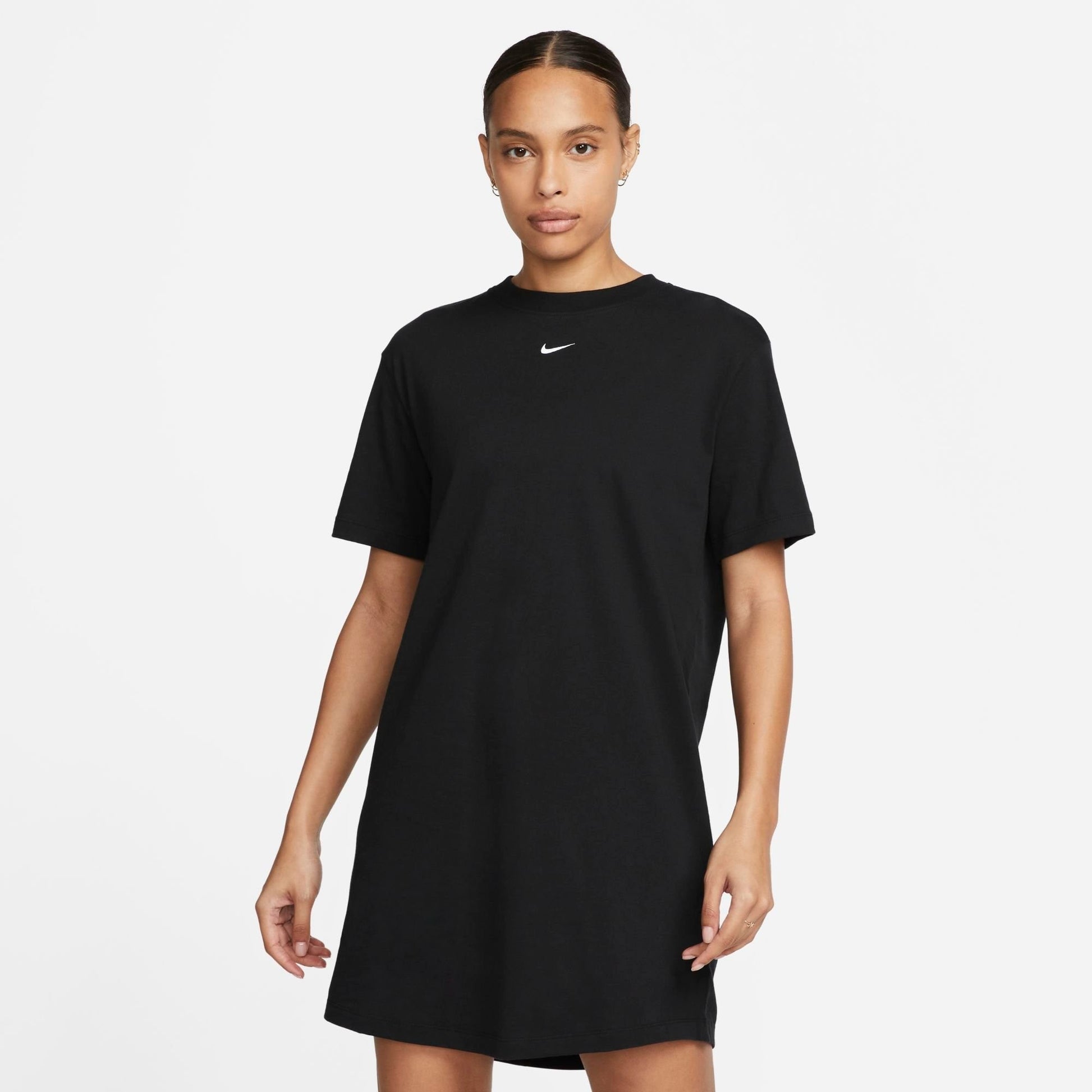 Women's Nike Sportswear Essential Short-Sleeve T-Shirt Dress - Black/White