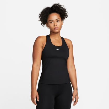Women's Nike Swoosh Medium-Support Padded Sports Bra Tank - Black/Black/White