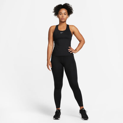 Women's Nike Swoosh Medium-Support Padded Sports Bra Tank - Black/Black/White