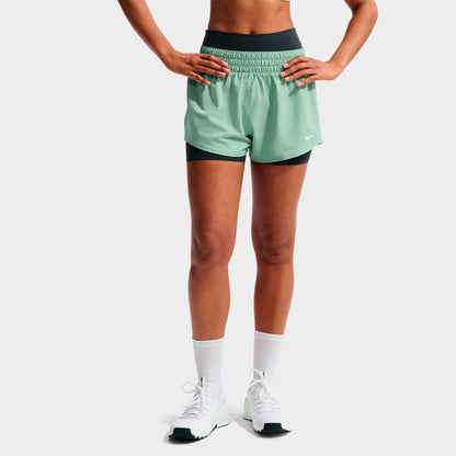 Women's Nike One Dri-FIT Mid-Rise 3" Brief-Lined Shorts - Steam/White