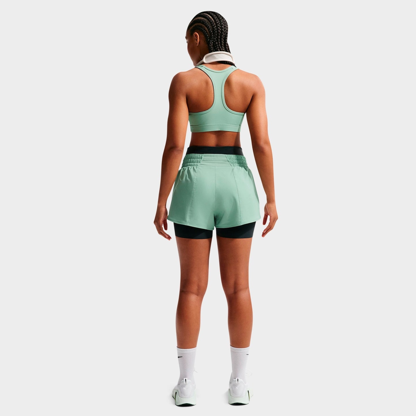 Women's Nike One Dri-FIT Mid-Rise 3" Brief-Lined Shorts - Steam/White
