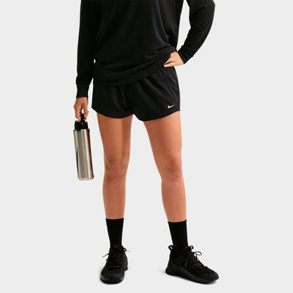 Women's Nike One Dri-FIT Mid-Rise 3" Brief-Lined Shorts - Black/White
