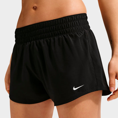 Women's Nike One Dri-FIT Mid-Rise 3" Brief-Lined Shorts - Black/White