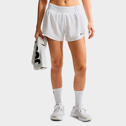 Women's Nike One Dri-FIT Mid-Rise 3" Brief-Lined Shorts - White/Black