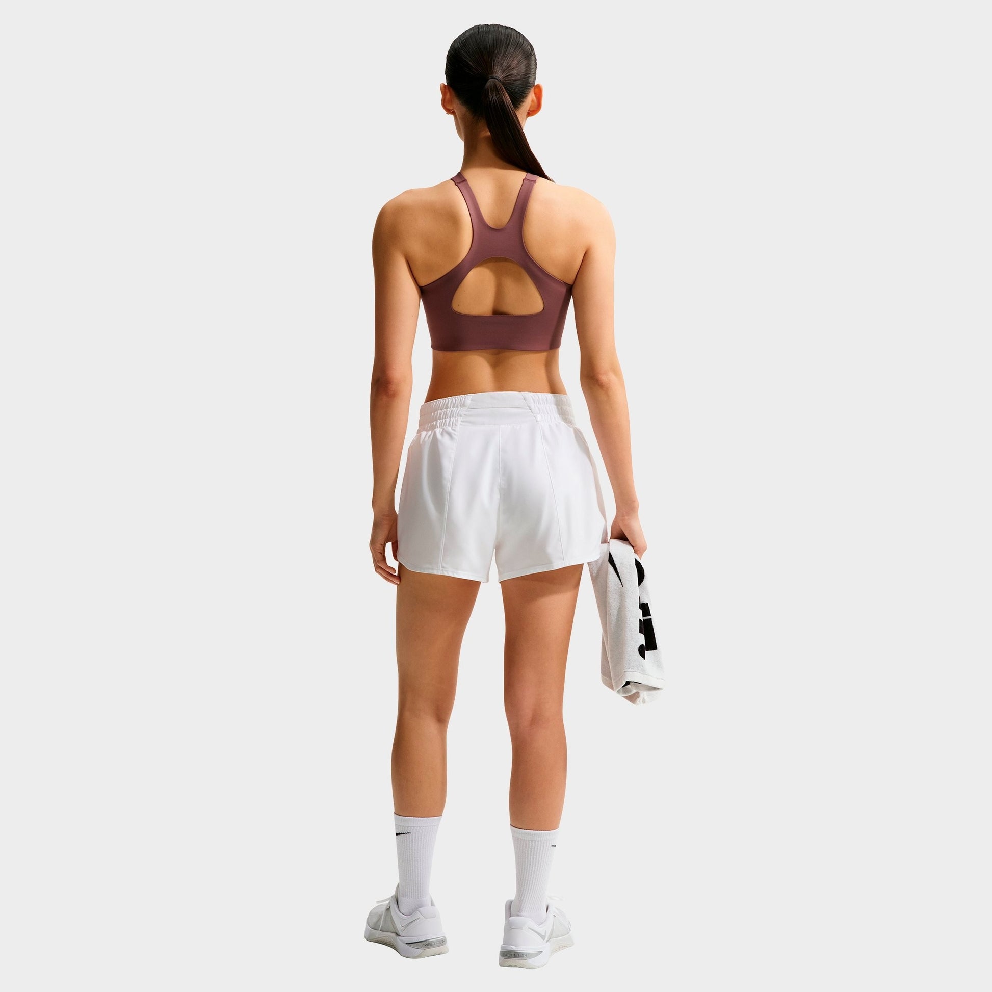 Women's Nike One Dri-FIT Mid-Rise 3" Brief-Lined Shorts - White/Black