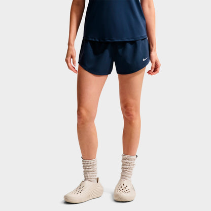Women's Nike One Dri-FIT Mid-Rise 3" Brief-Lined Shorts - Midnight Navy/White