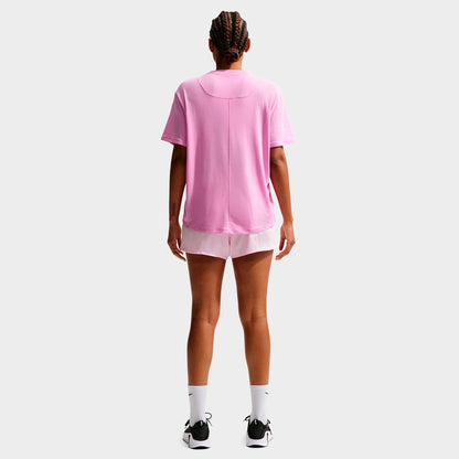 Women's Nike One Dri-FIT Mid-Rise 3" Brief-Lined Shorts - Pink Foam/White
