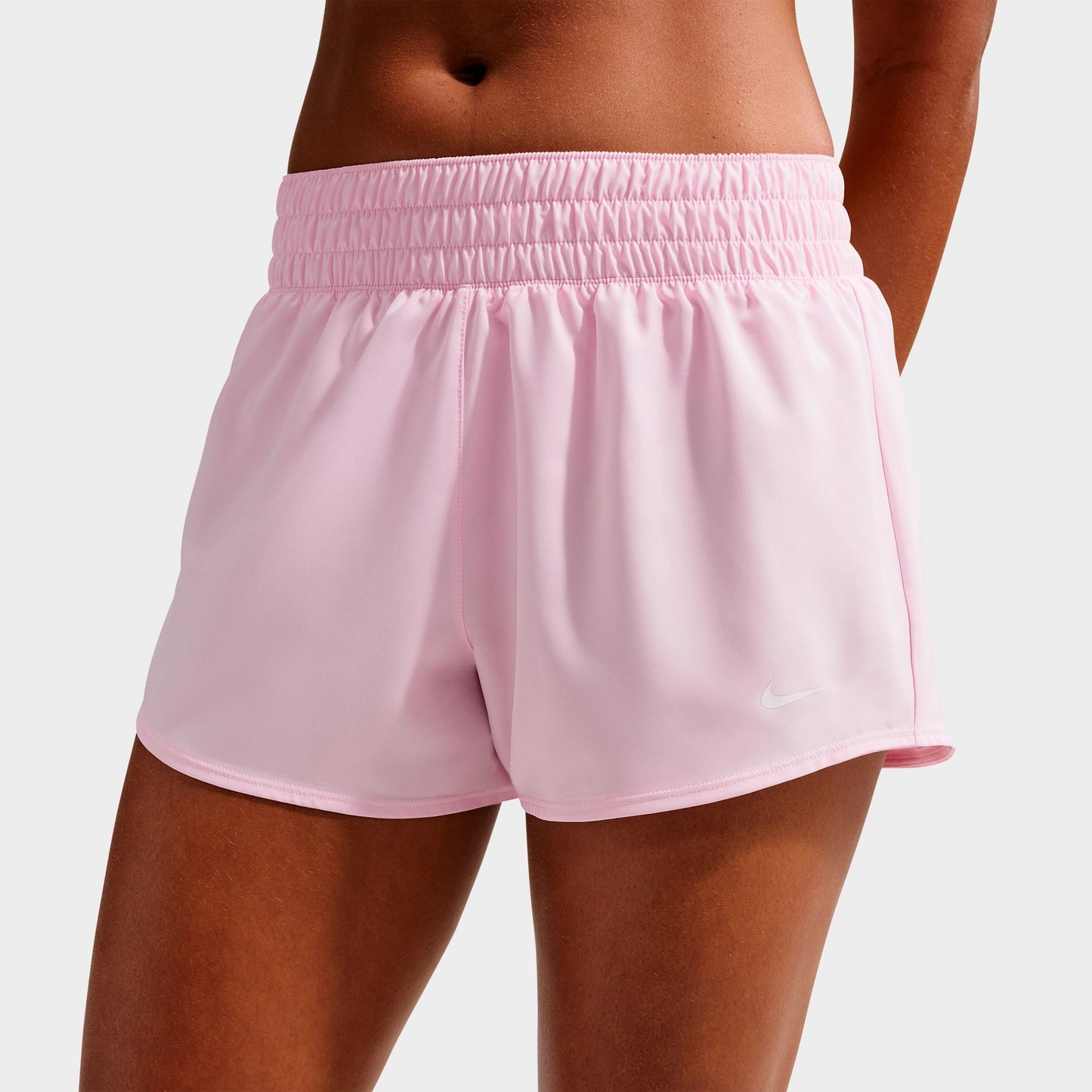 Women's Nike One Dri-FIT Mid-Rise 3" Brief-Lined Shorts - Pink Foam/White