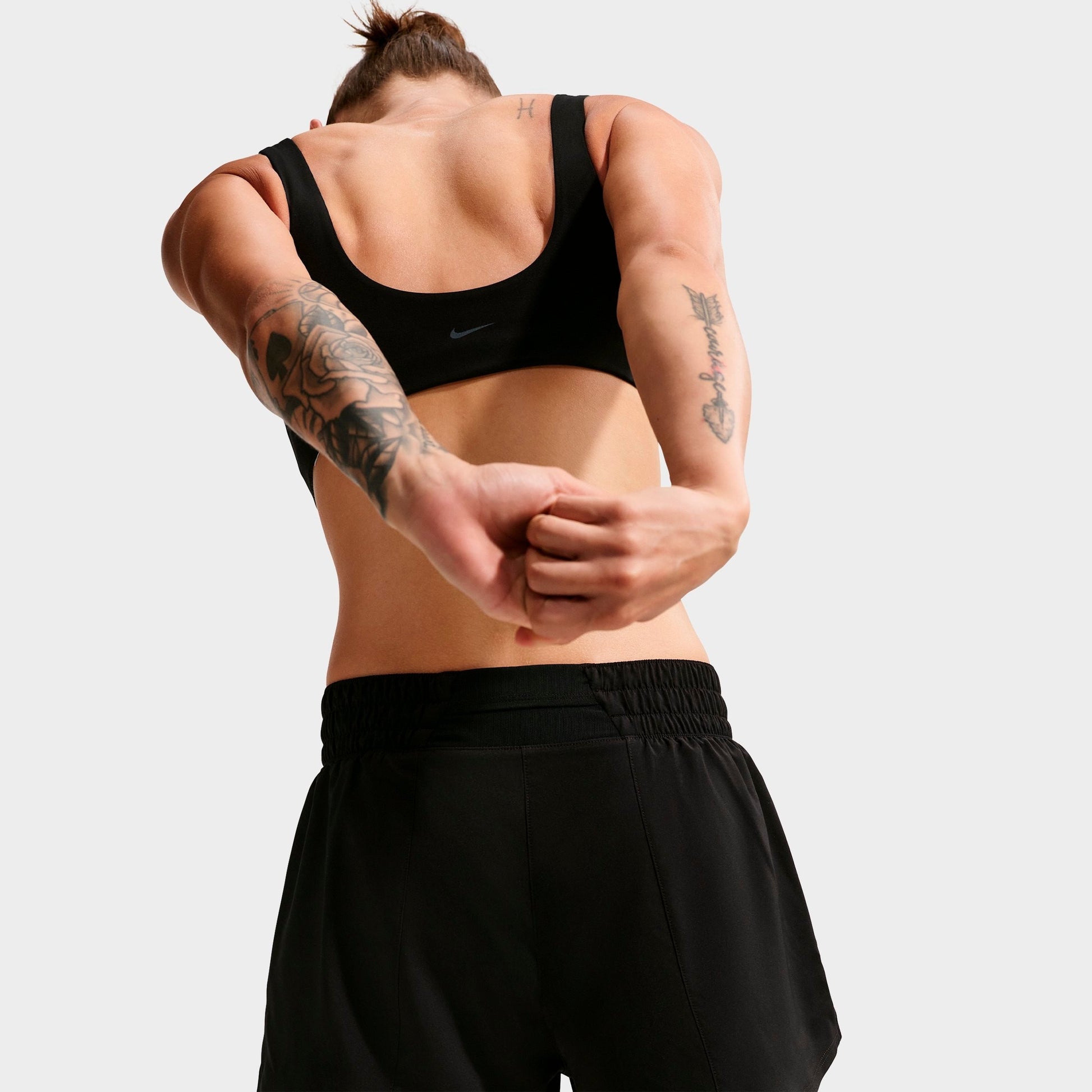 Women's Nike One Fitted Dri-FIT High-Waisted 3-Inch 2-in-1 Shorts - Black/White
