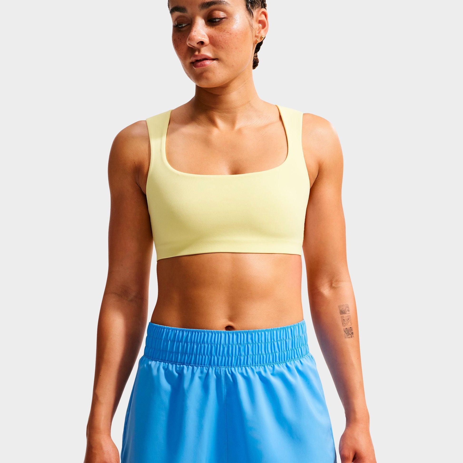 Women's Nike One Fitted Dri-FIT High-Waisted 3-Inch 2-in-1 Shorts - University Blue/White