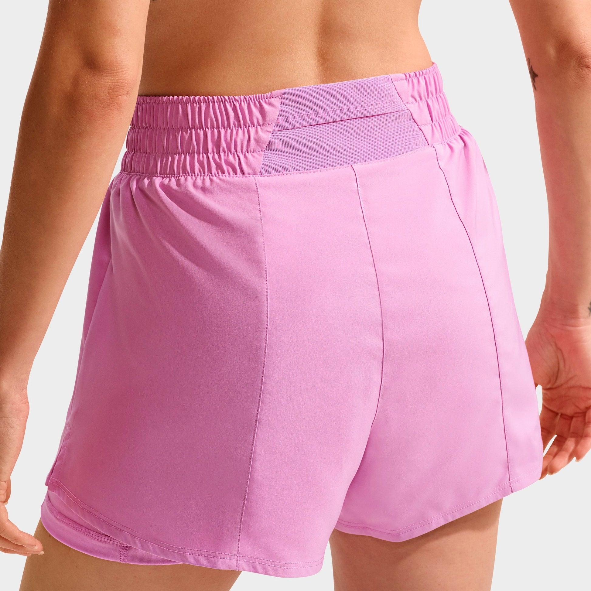 Women's Nike One Fitted Dri-FIT High-Waisted 3-Inch 2-in-1 Shorts - Light Magenta/White