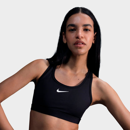Women's Nike Swoosh Medium Support Sports Bra - Black/White