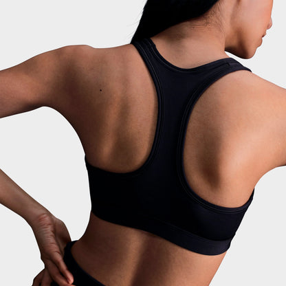 Women's Nike Swoosh Medium Support Sports Bra - Black/White