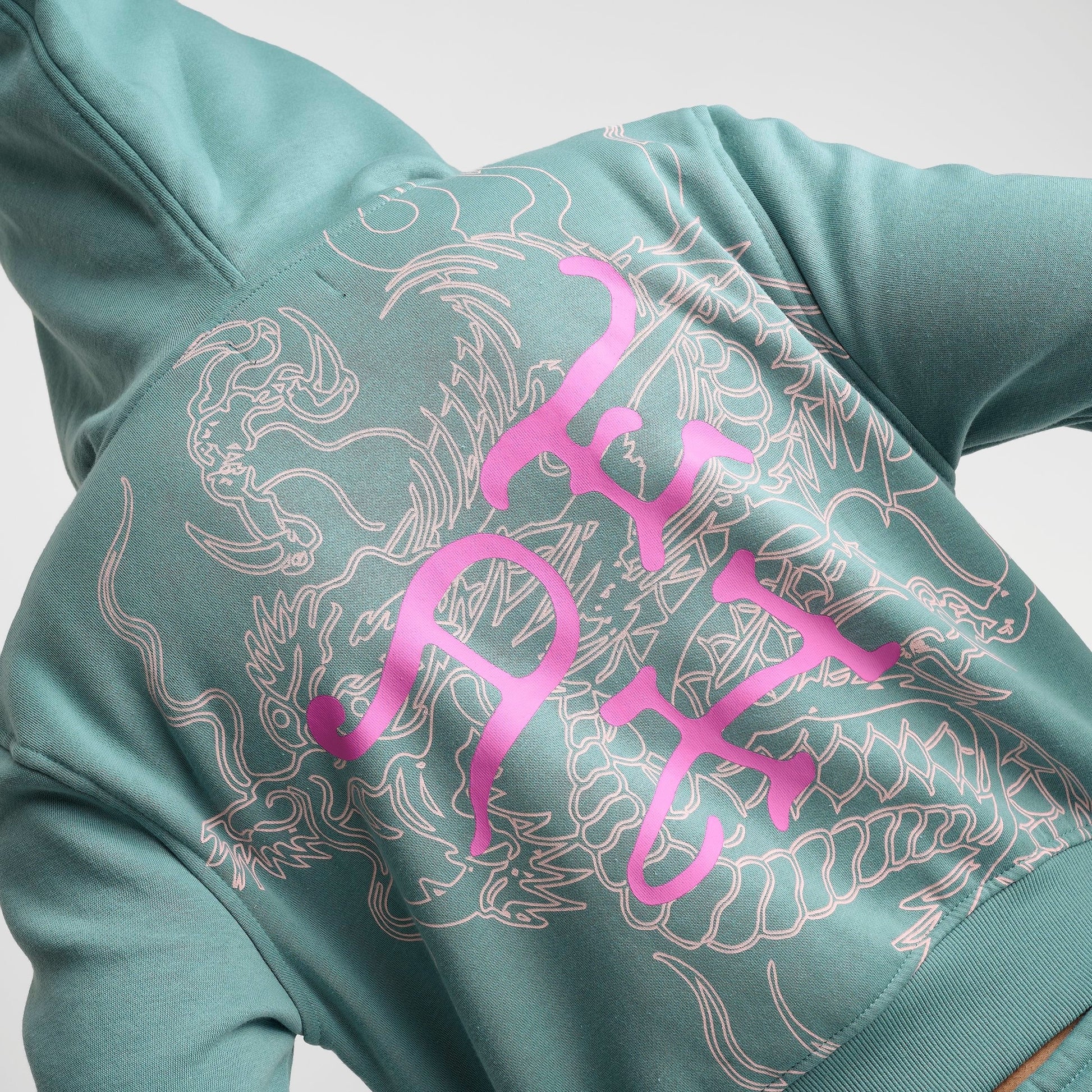 Women's Ed Hardy Wings Fleece Full-Zip Hoodie - Seafoam