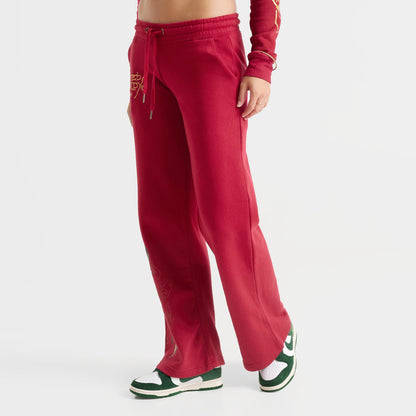 Women's Ed Hardy Eagle Fleece Jogger Pants - Deep Red