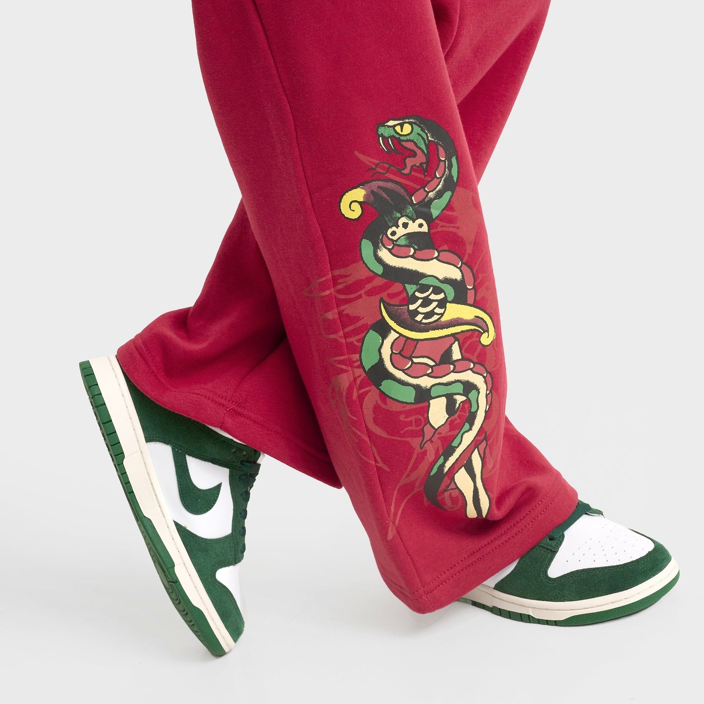 Women's Ed Hardy Eagle Fleece Jogger Pants - Deep Red