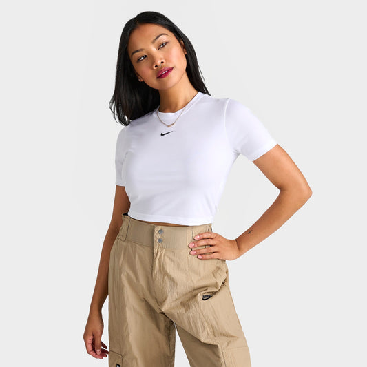 Women's Nike Sportswear Essential Slim-Fit Crop T-Shirt - White