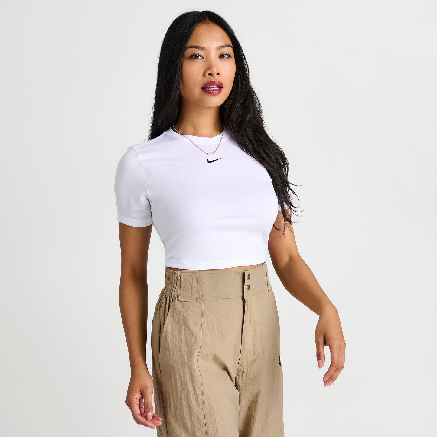 Women's Nike Sportswear Essential Slim-Fit Crop T-Shirt - White