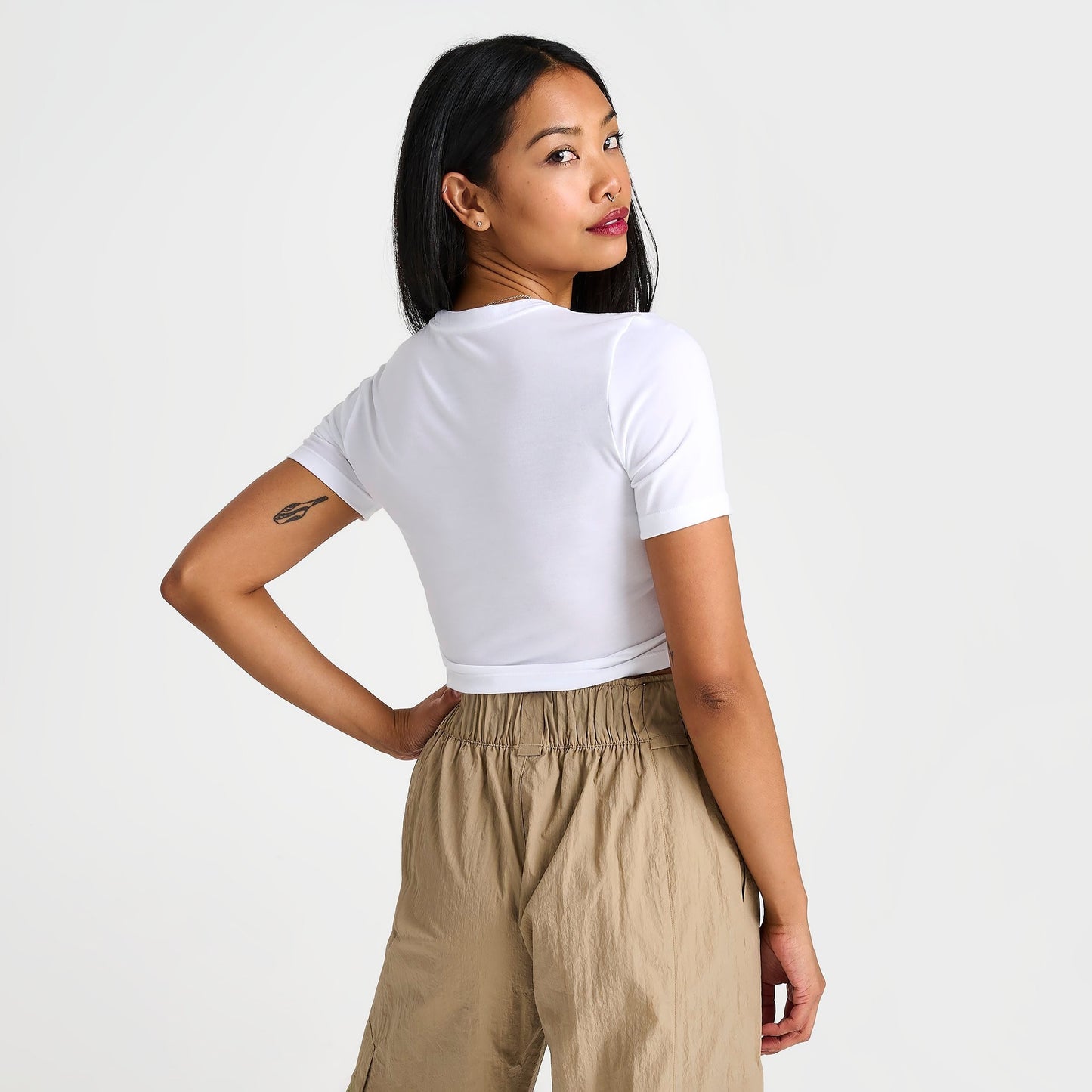 Women's Nike Sportswear Essential Slim-Fit Crop T-Shirt - White