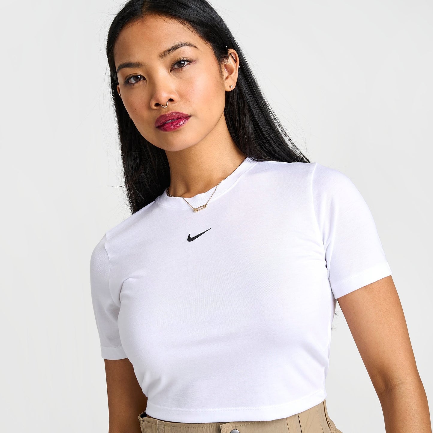 Women's Nike Sportswear Essential Slim-Fit Crop T-Shirt - White