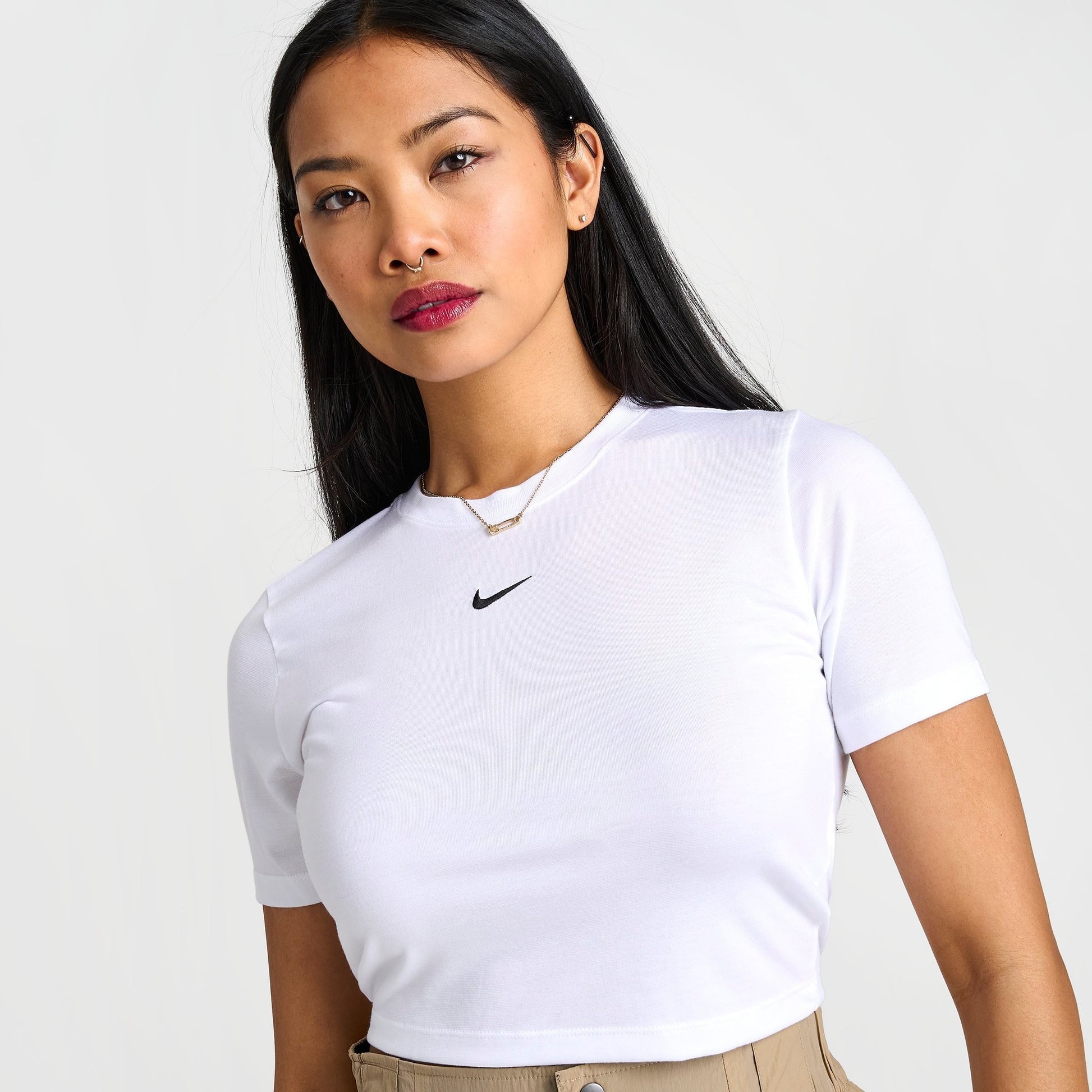 Women's Nike Sportswear Essential Slim-Fit Crop T-Shirt - White