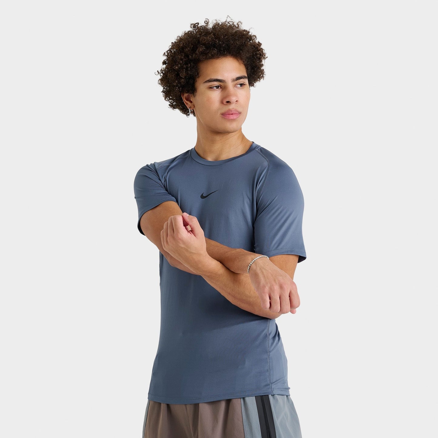 Men's Nike Pro Dri-FIT Tight Short-Sleeve Fitness Top - Diffused Blue/Black