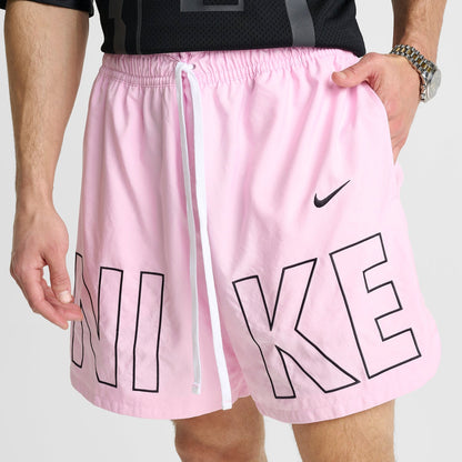 Men's Nike Sportswear Embroidered Woven Flow Shorts - Pink Foam/Black