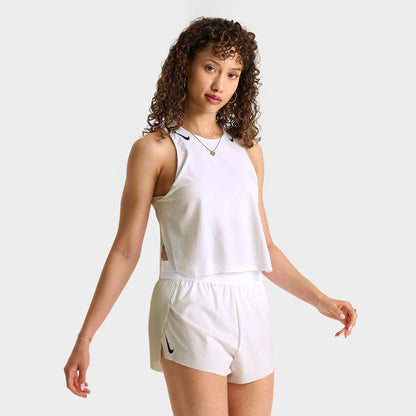 Women's Nike AeroSwift Dri-FIT ADV Crop Tank Top - White/Black