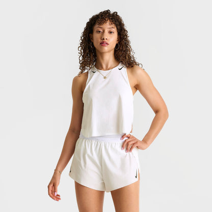 Women's Nike AeroSwift Dri-FIT ADV Crop Tank Top - White/Black