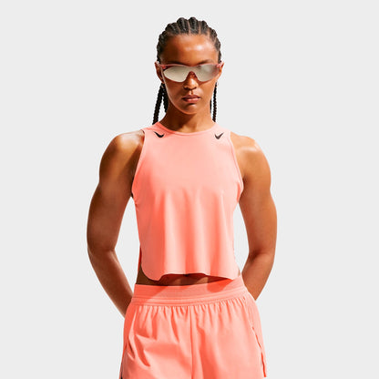 Women's Nike AeroSwift Dri-FIT ADV Crop Tank Top - Orange Pulse/Black