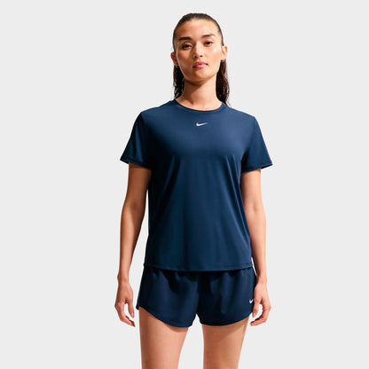Women's Nike One Classic Dri-FIT Short-Sleeve T-Shirt - Midnight Navy/White