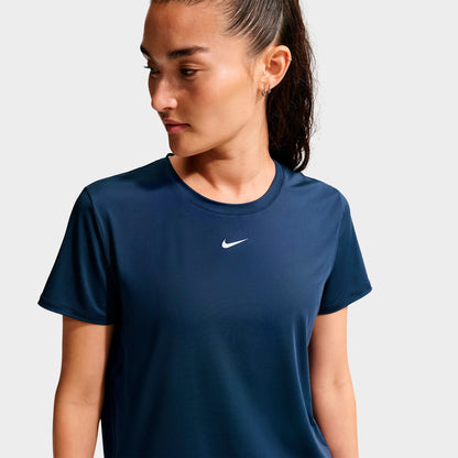 Women's Nike One Classic Dri-FIT Short-Sleeve T-Shirt - Midnight Navy/White