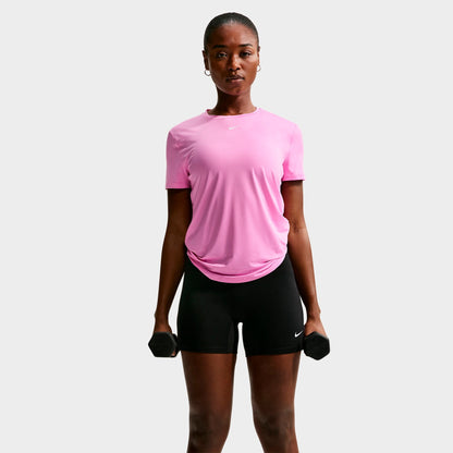 Women's Nike One Classic Dri-FIT Short-Sleeve T-Shirt - Light Magenta/White