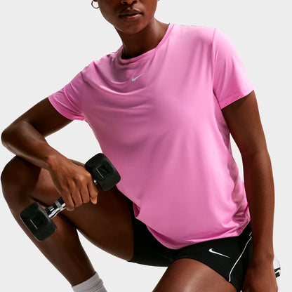 Women's Nike One Classic Dri-FIT Short-Sleeve T-Shirt - Light Magenta/White