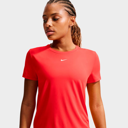 Women's Nike One Classic Dri-FIT Short-Sleeve T-Shirt - Light Crimson/White