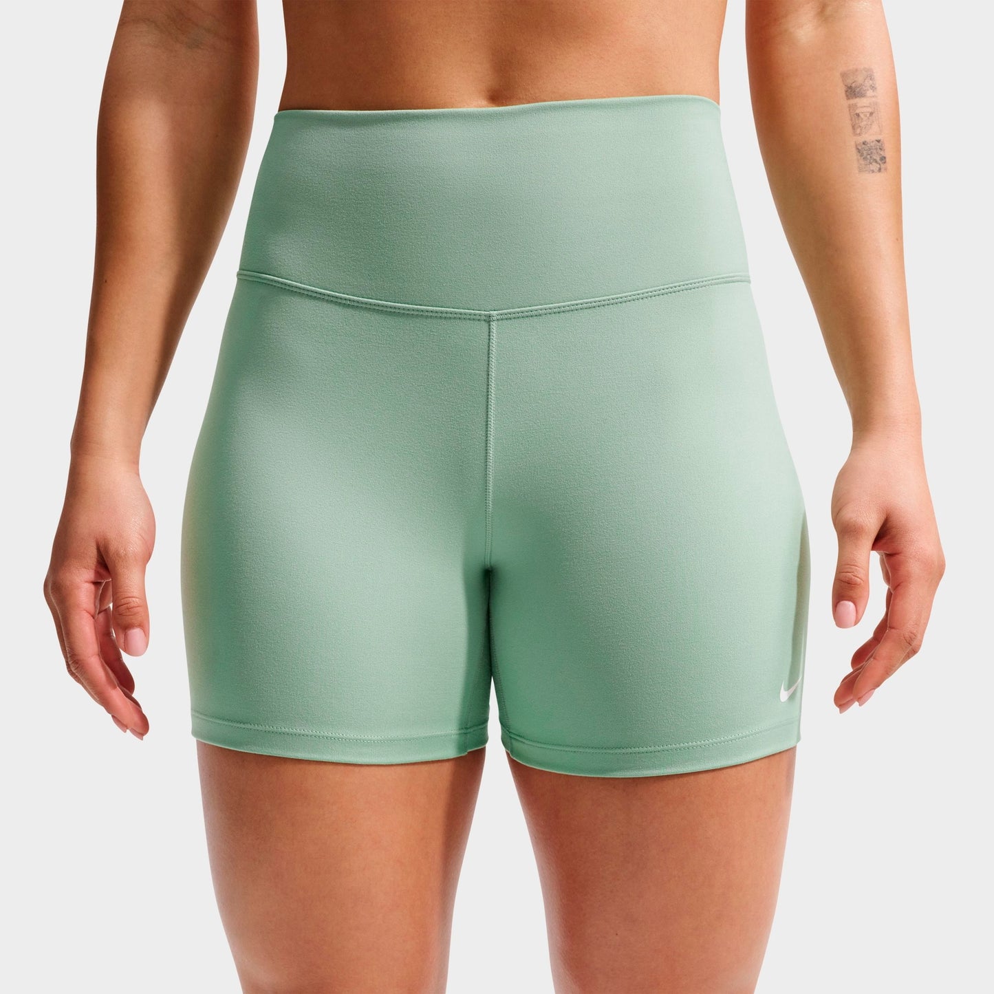 Women's Nike One High-Waisted 5" Biker Shorts - Steam/White