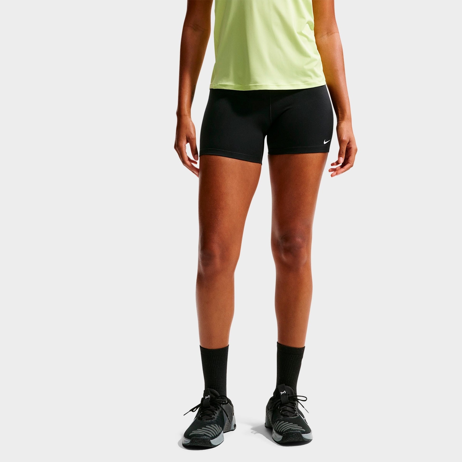 Women's Nike One High-Waisted 5" Biker Shorts - Black/White