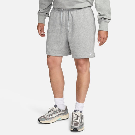 Men's Nike Club French Terry Flow Shorts - Dark Grey Heather/Light Smoke Grey/White