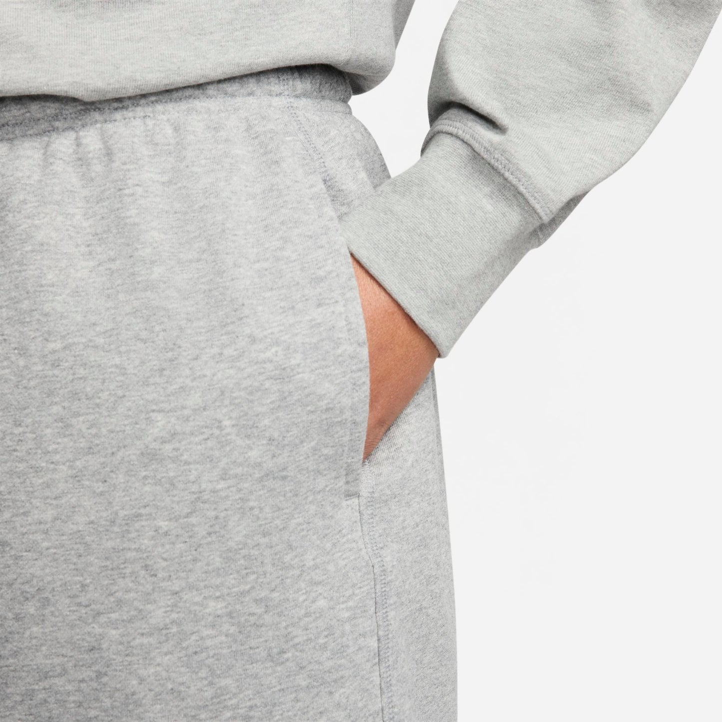 Men's Nike Club French Terry Flow Shorts - Dark Grey Heather/Light Smoke Grey/White