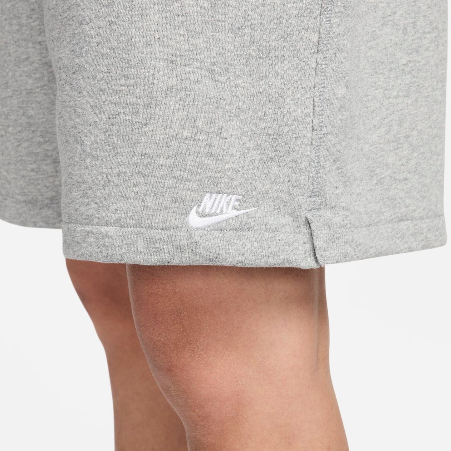 Men's Nike Club French Terry Flow Shorts - Dark Grey Heather/Light Smoke Grey/White