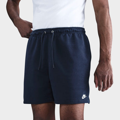 Men's Nike Club French Terry Flow Shorts - Obsidian/Obsidian/White