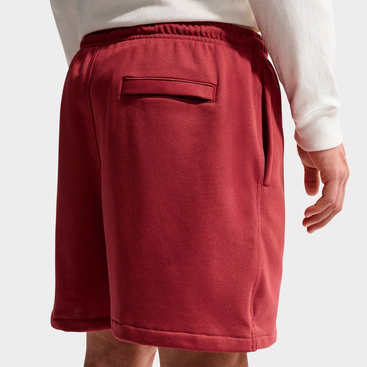 Men's Nike Club French Terry Flow Shorts - Team Crimson/Team Crimson/White