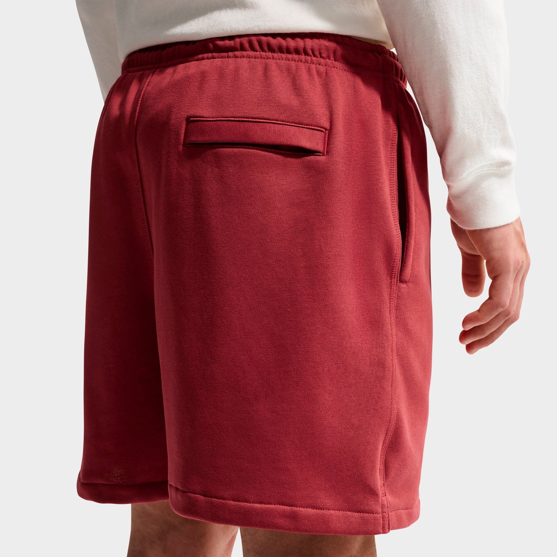 Men's Nike Club French Terry Flow Shorts - Team Crimson/Team Crimson/White